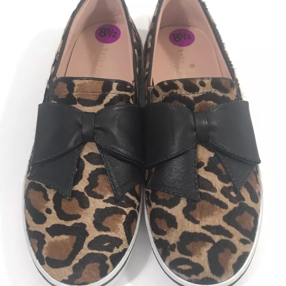 Kate Spade Slip On shoe leopard print bow NEW 8.5 - Picture 3 of 8